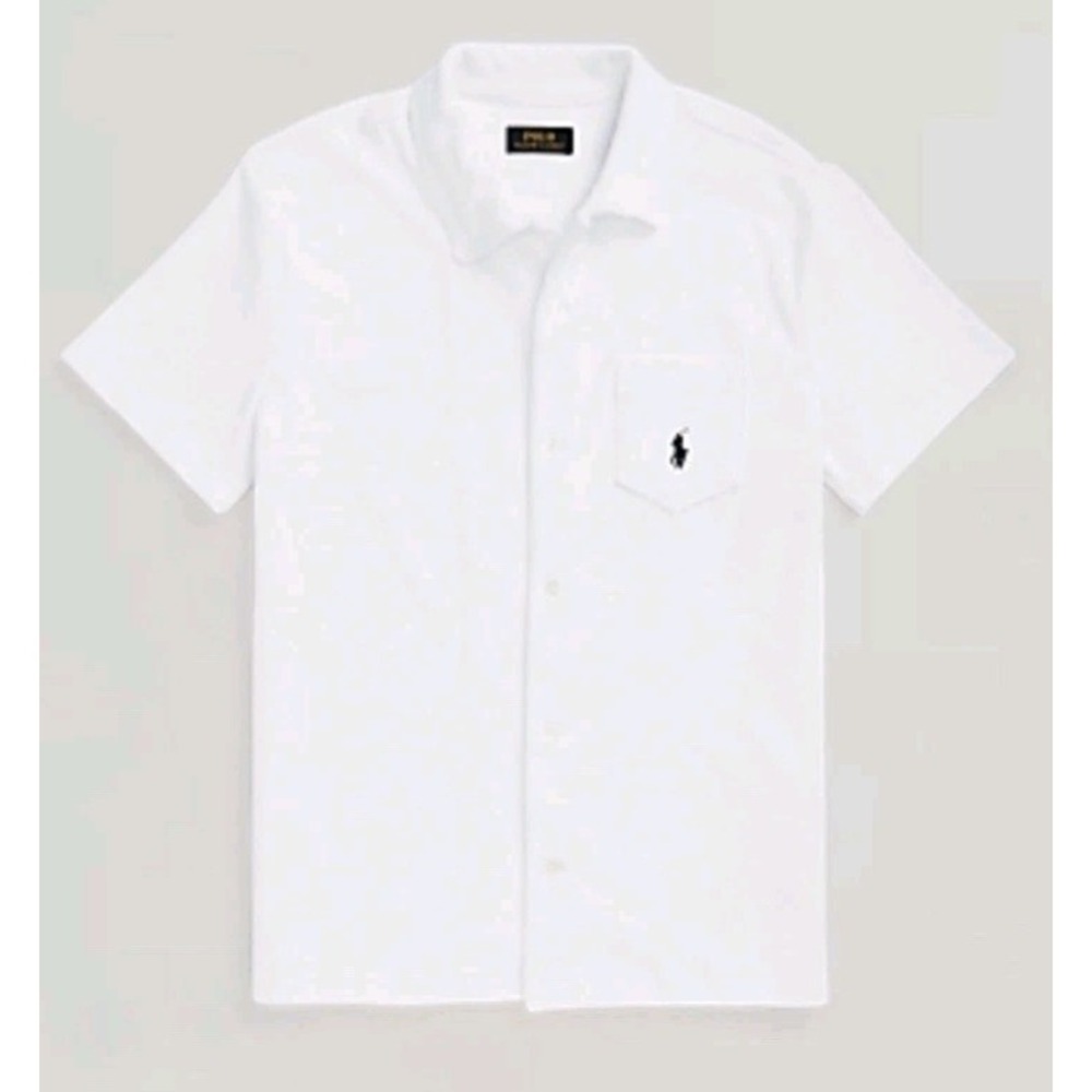 Polo Ralph Lauren White Short Sleeve Terry Shirt Pocket Mens Size Large Tall NWT